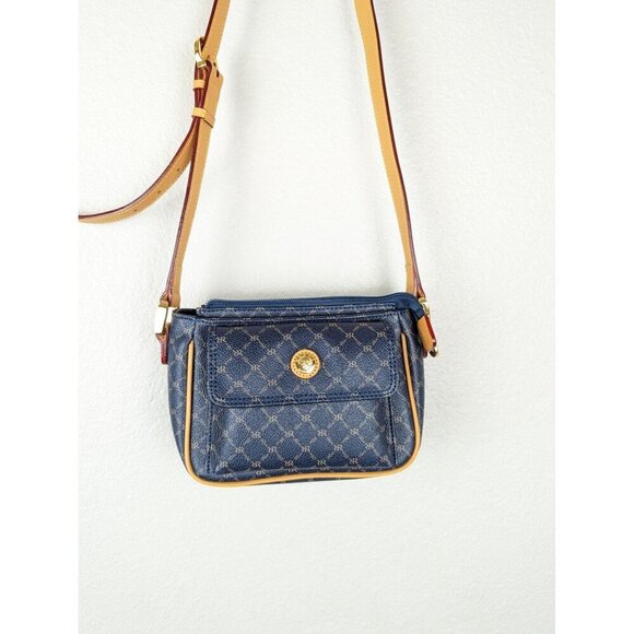 RIONI SIGNATURE Navy blue small POCKET PURSE CROSSBODY BAG - Picture 7 of 16